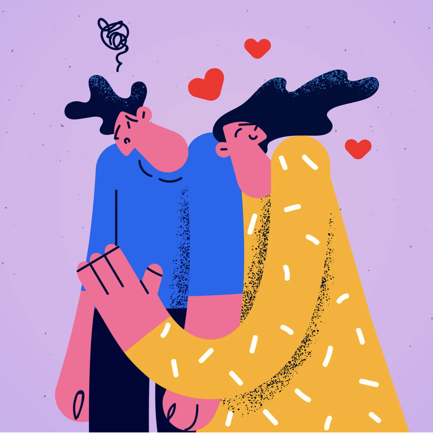 illustration of two people hugging