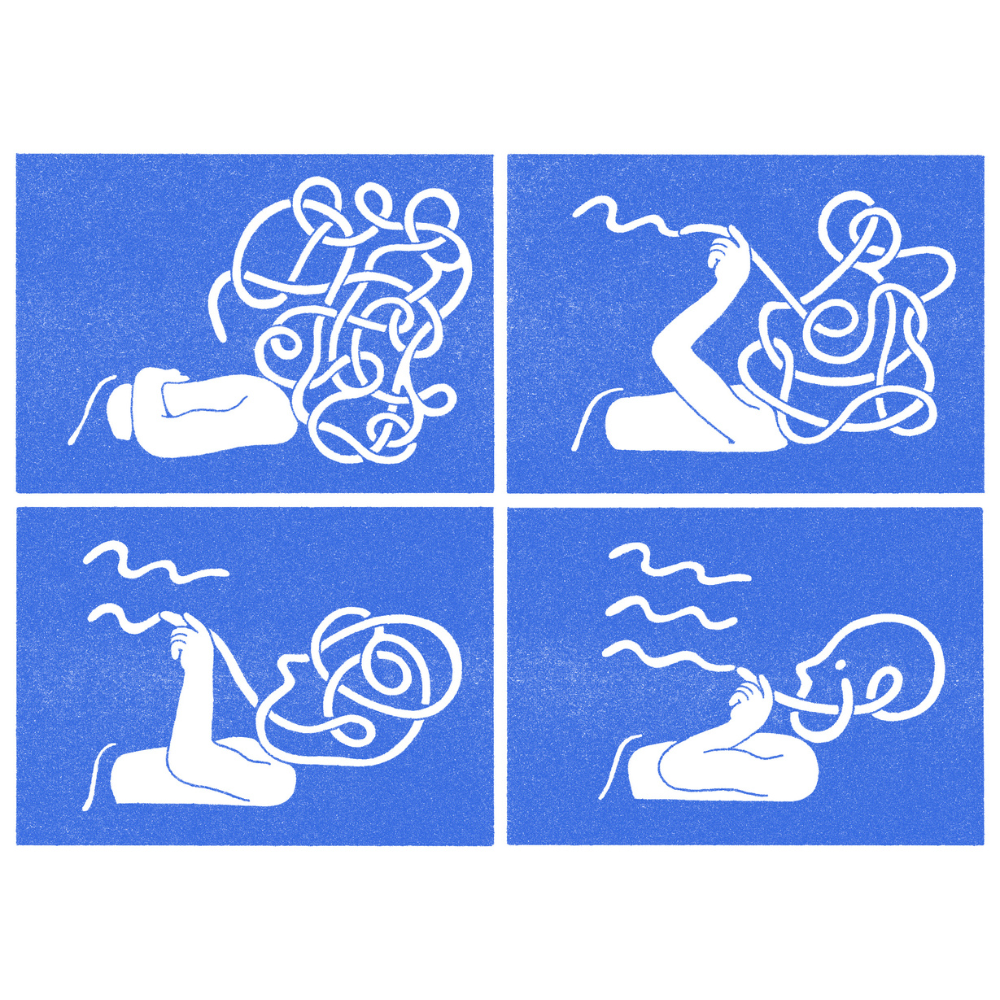 illustration of writing in the morning